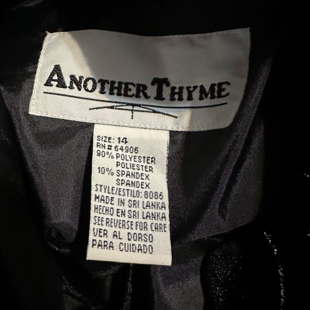 Another Thyme Velvet Maxi Dress 14 Black Floral Glitter Mandarin Collar Formal - Picture 10 of 13